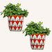 Ceramic Planters (4 inch) LazyGardener Red Lace (Set of 2 Pots) 