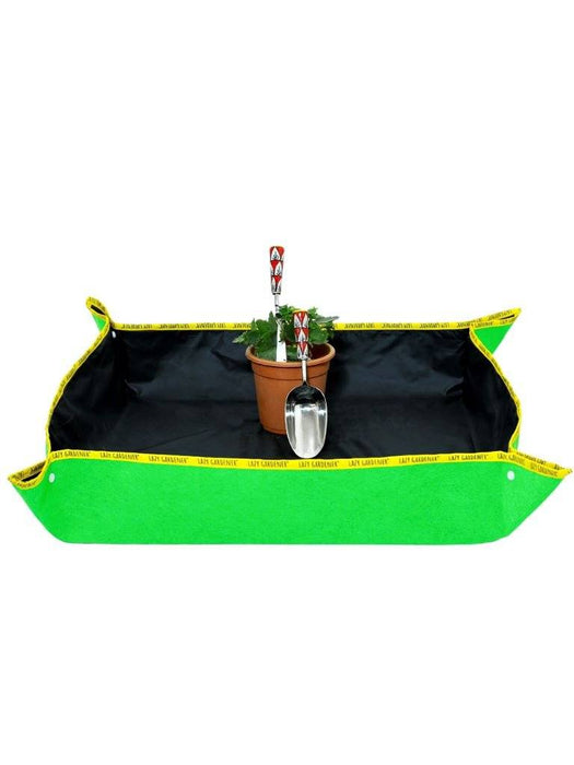 Gardening Mat & Garden Tool Set LazyGardener Large- Bright Green(32 * 32 Inch) Red (Khurpi & Scoop Set)