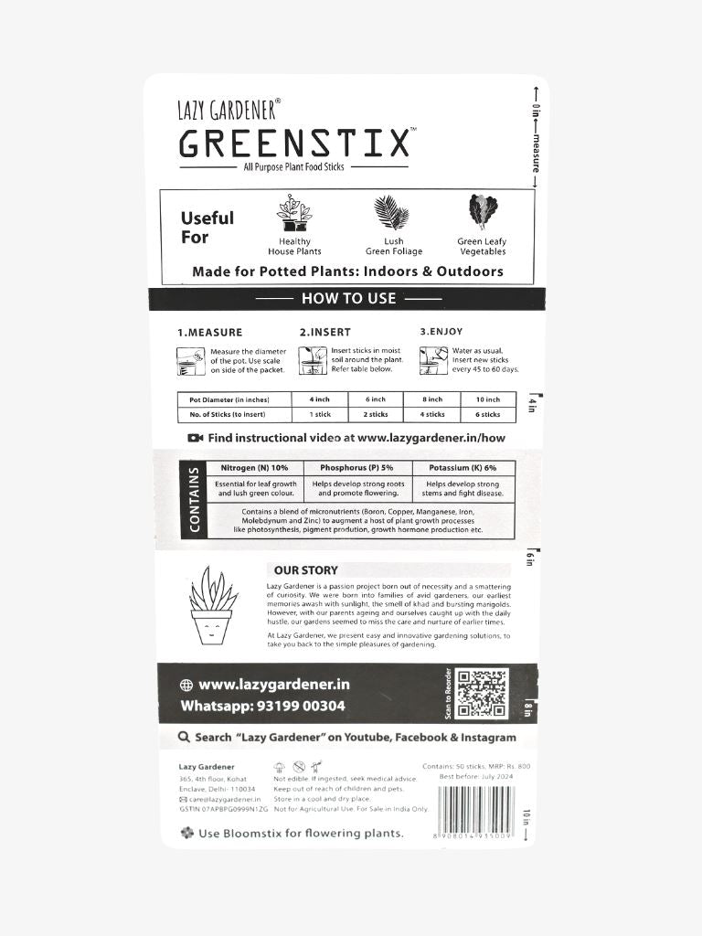 GreenStix - All Purpose Plant Food Sticks (Fertilizer Sticks) Plant food sticks LazyGardener
