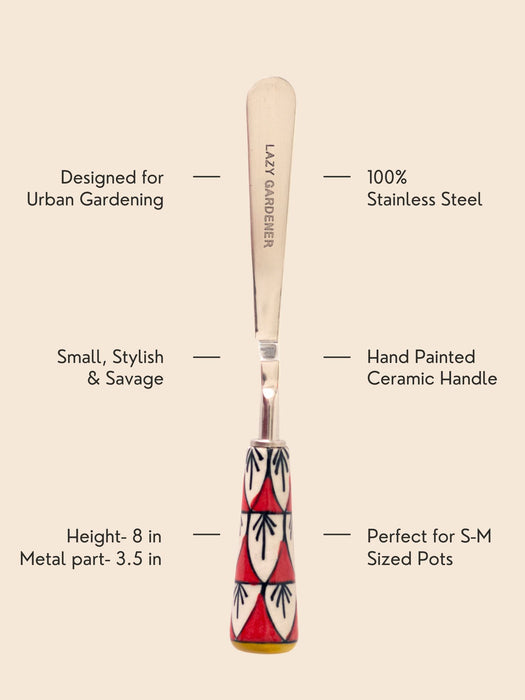 Stainless Steel Khurpi with Ceramic Handle Khurpi LazyGardener