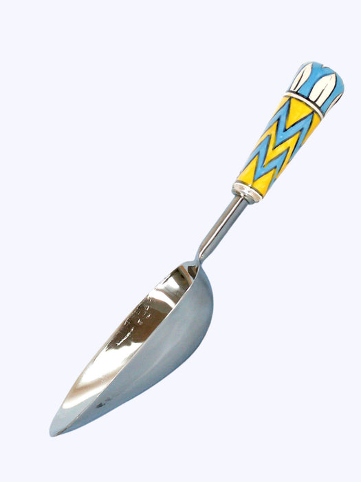 Stainless Steel Soil Scoop with Ceramic Handle LazyGardener Blue