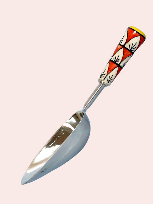 Stainless Steel Soil Scoop with Ceramic Handle LazyGardener Red
