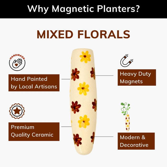 Magnetic Planters/vase - Mixed Florals