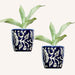 Ceramic Planters (4 inch) LazyGardener Royal Mughal (Set of 2 Pots) 