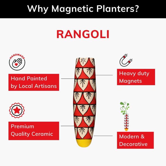 Fridge Magnetic Planter - Rangoli